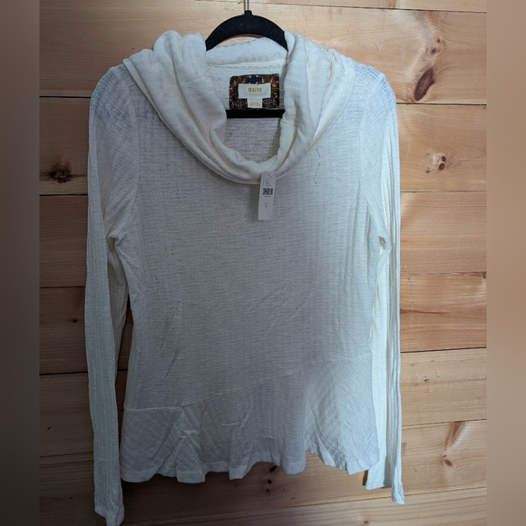Maeve Tops - Anthropologie Maeve Ivory Cowl Neck Top..So Cute,NWT, Large